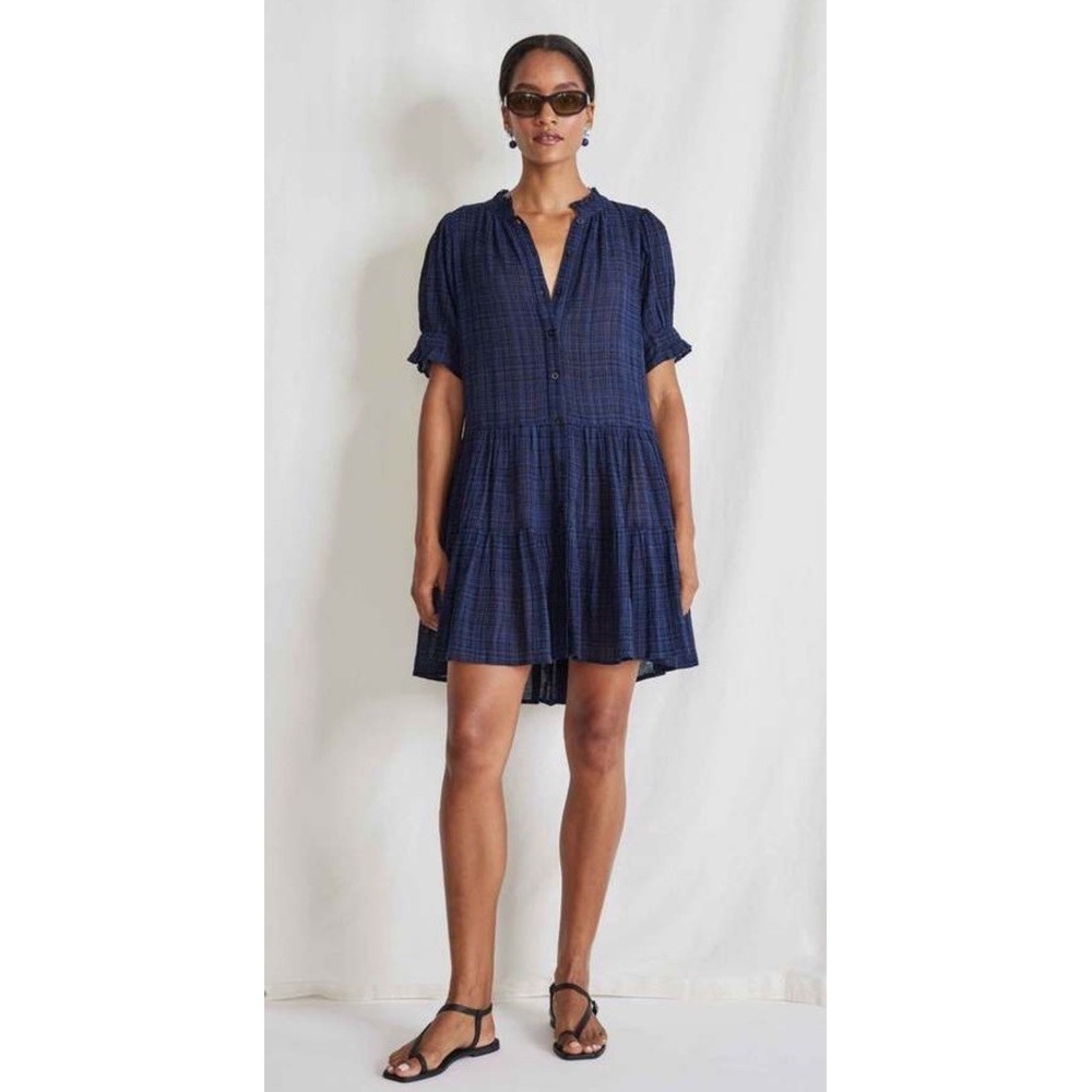 Apiece Apart LAS‎ ALTURAS MINI DRESS size Small Green Black Stock Photo Blue